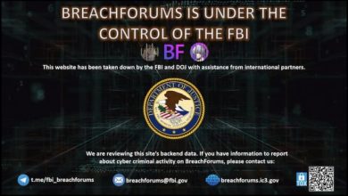 Photo of BreachForums, an online bazaar for stolen data, seized by FBI